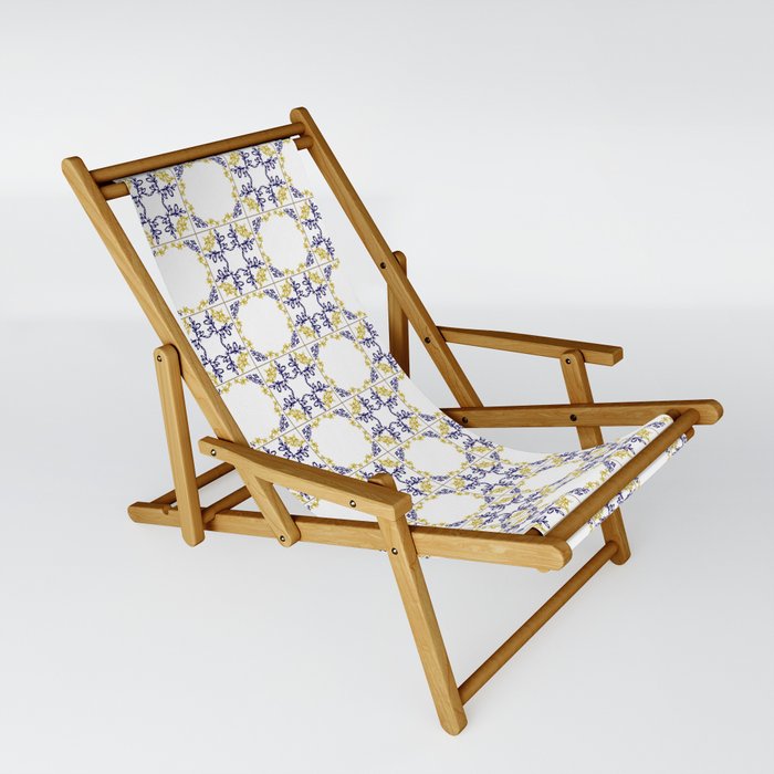 Azulejo blue and yellow tiles Sling Chair