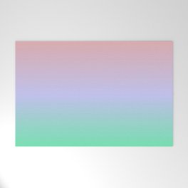OMBRE  PASTEL IRIDESCENT COLOR RAINBOW Welcome Mat