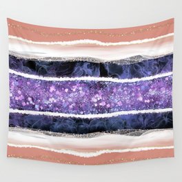 Veri Peri Purple Amethyst and Coral Gemstone Abstract Wall Tapestry