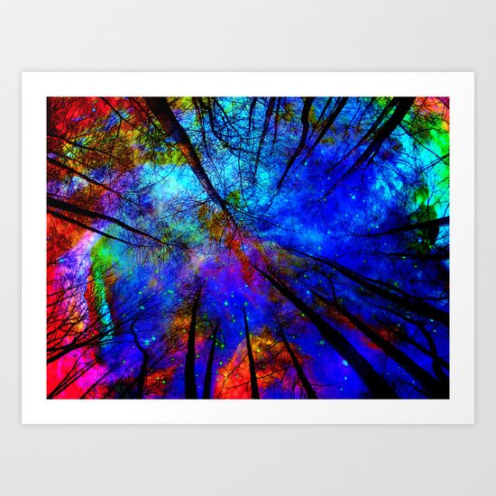 Colorful forest Art Print