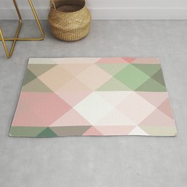 Modern blush tones pink abstract geometrical triangles Area & Throw Rug