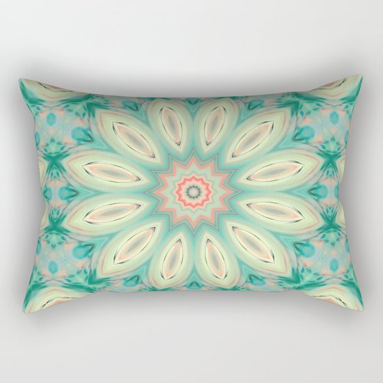 Daisy. Ornament bright turquoise . Rectangular Pillow