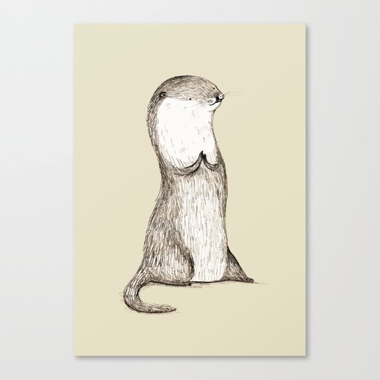 Sitting Otter Canvas Print