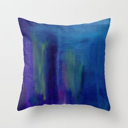 Brush Strokes Purple & Blue Throw Pillow