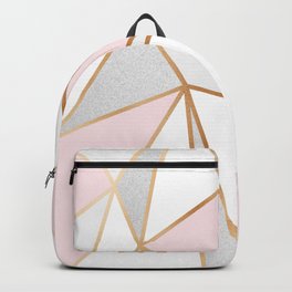 Pink, Grey & Gold Geo Backpack