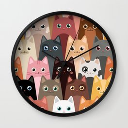 Cats Pattern Wall Clock