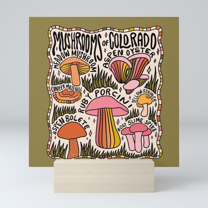 Mushrooms of Colorado Mini Art Print