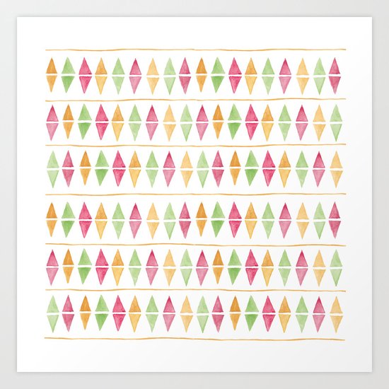 Watercolor Argyle Art Print
