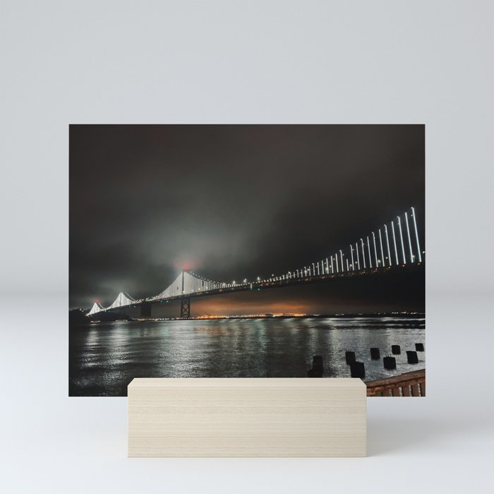 San Francisco Bay Bridge at Night Mini Art Print