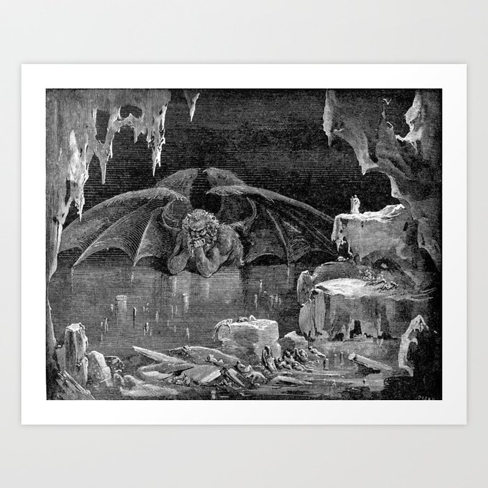 Lucifer, King of Hell Gustave Dore Art Print