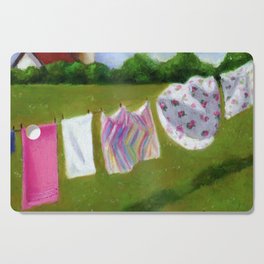 Summer Laundry Hanging in the Sunshine Cutting Board
