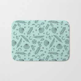 Sea Witch - repeating -turquoise Bath Mat | Pattern, Seawitch, Witchcraft, Digital, Witch, Graphicdesign 