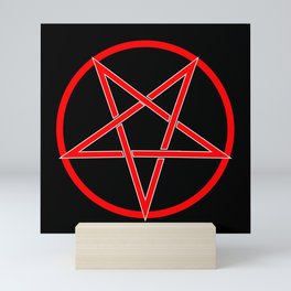 Pentagram Over Black Mini Art Print