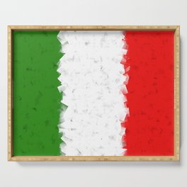 Italy flag abstract art Serving Tray