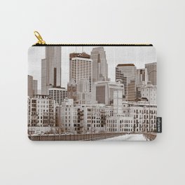 Minneapolis Skyline at the Stone Arch Bridge | Sepia Photography Carry-All Pouch