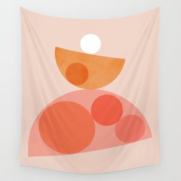 Abstraction_Balance_Round_Minimalism_001 Wall Tapestry