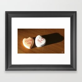 conversation heart love by cocoblue Framed Art Print