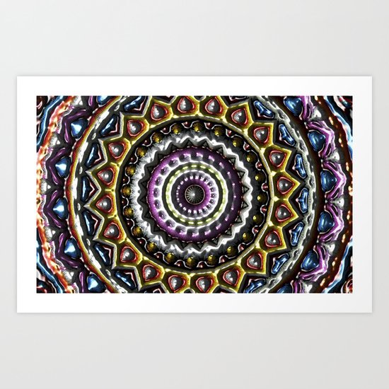 Mandala in relief Art Print