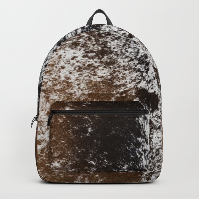 Animal cow hide fur, brown and spotted pattern Backpack