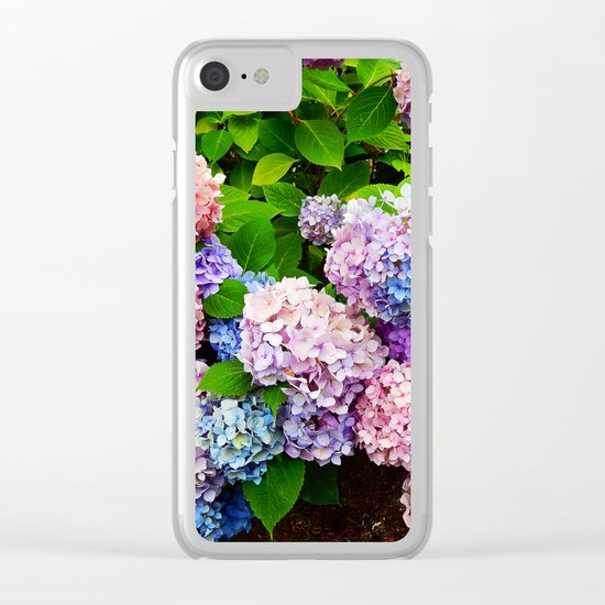 Rainbow of Flowers Clear iPhone Case