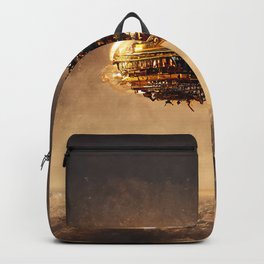 Steampunk Spaceship Backpack | Air, Retro, Vintage, Airship, Ship, Illustration, Fly, Old, Journey, Space 
