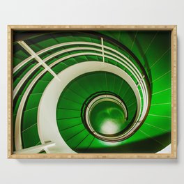 Green circular stairway Serving Tray