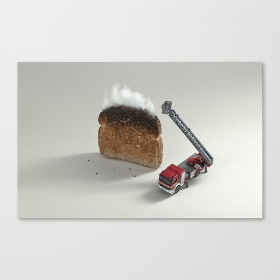 Toast on fire Canvas Print