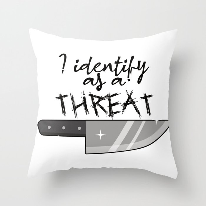 I Identify As A Threat - Tactical Rainbow Throw Pillow