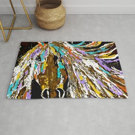 Horse Abstract Oil Painting Rug