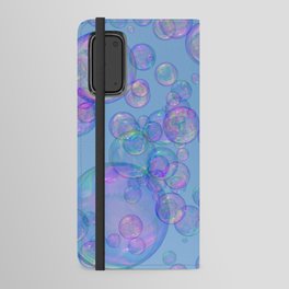 Pretty Colourful Bubbles, Light Blue Background Android Wallet Case