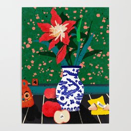 Apples and Amaryllis Poster