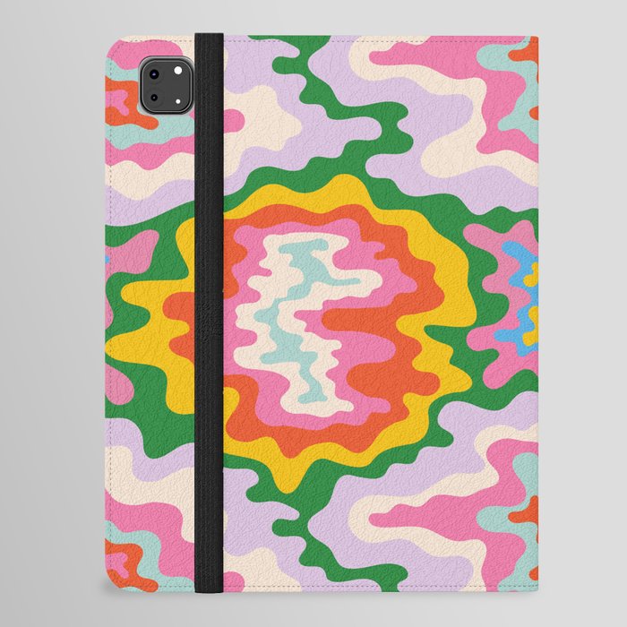 Abstract psychedelic tie dye seamless pattern illustration iPad Folio Case