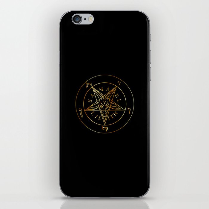 Wiccan symbol golden Sigil of Baphomet- Satanic god occult symbol iPhone Skin