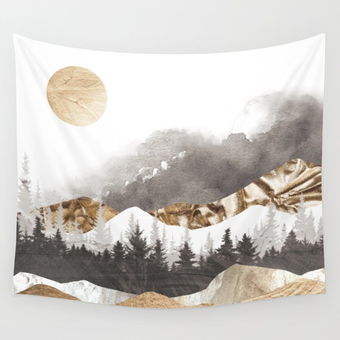gold mountains Wall Tapestry
