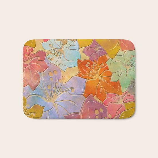 Flower Pattern Bath Mat