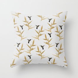 Hummingbird & Flower II Throw Pillow