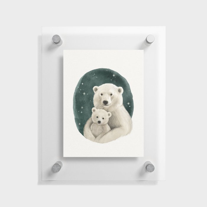 Polar Bear Family Portrait  Floating Acrylic Print