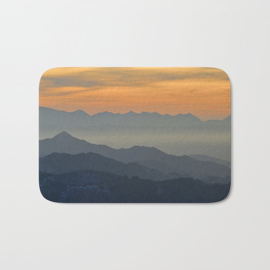 Sunset at the mountains Bath Mat