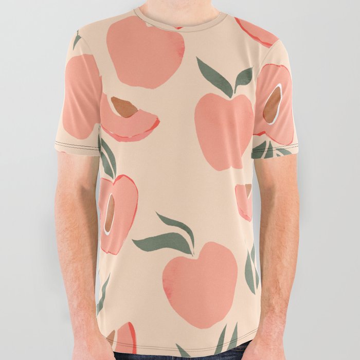 Peach Theme All Over Graphic Tee