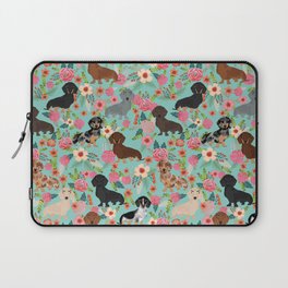 Dachshund floral dog breed pet patterns doxie dachsie gifts must haves Laptop Sleeve