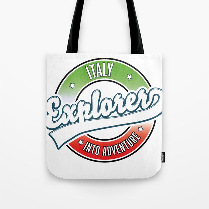 Italy explorer into adventure retro logo. Tote Bag