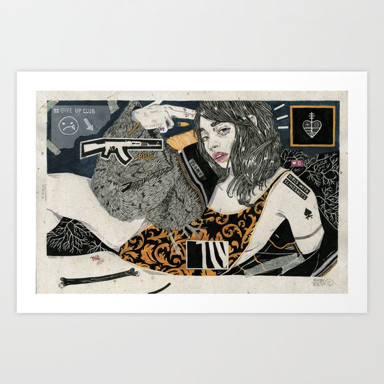 Give up Club Art Print