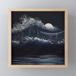 Night Waves Framed Mini Art Print