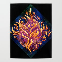 "Inflamed" (on Black) - By Brooke Duckart Poster