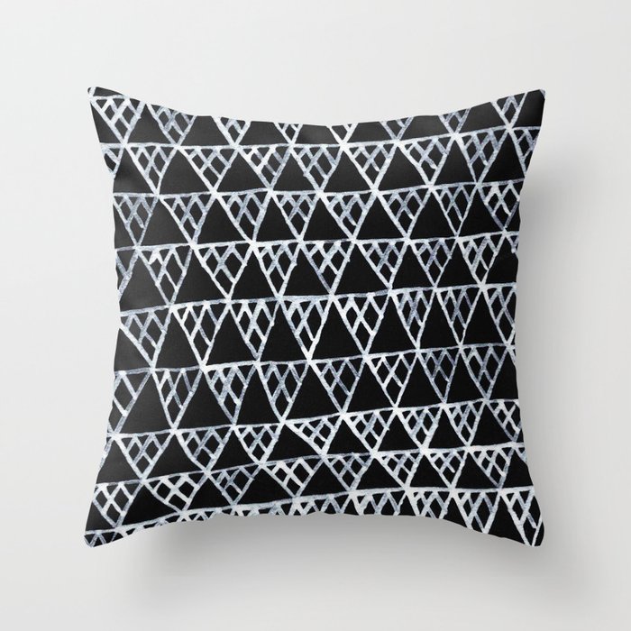 Silver Triangles Throw Pillow