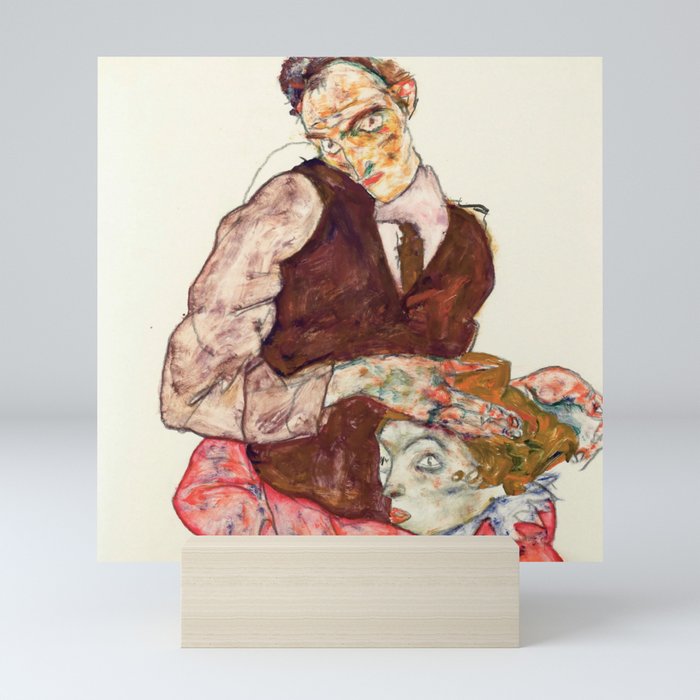 Egon Schiele "Lovers" Mini Art Print
