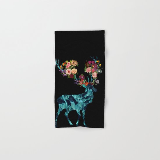 Sprint Itself Deer Floral Dark Hand & Bath Towel