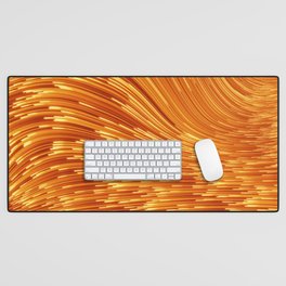 Abstract 3D visualization of a geometric low-poly golden surface. 3d ing illustration. Sci-fi creative futuristic background.  Desk Mat