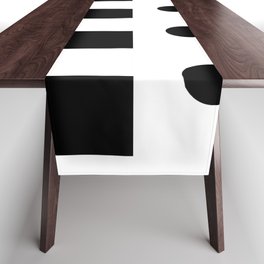 CHESS & POLKA DOT (BLACK-WHITE) Table Runner