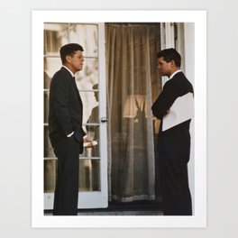 President John Kennedy And Robert Kennedy - White House 1963 Art Print
